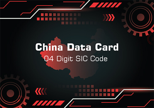 China 04 Digit SIC Code Data Card