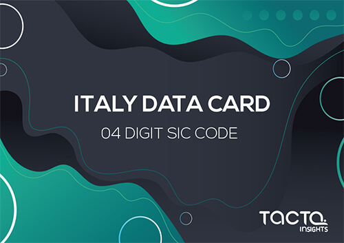 Italy 04 Digit SIC Code Data Card