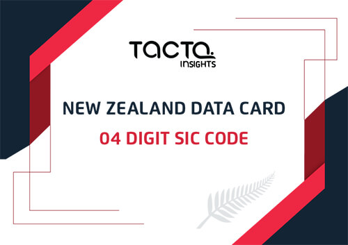 New Zealand 04 Digit SIC Code Data Card